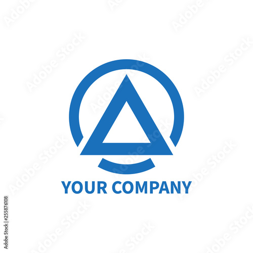Free Download Round logo with mountain triangle profile inside. Geometric tech - GFXLoad