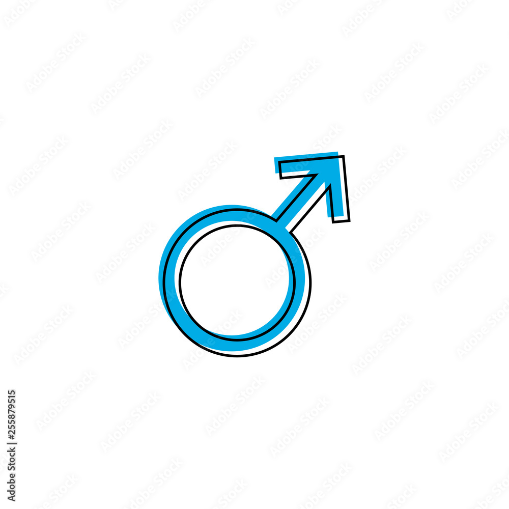 Male gender icon graphic design template vector isolated Male gender icon graphic design template vector isolated