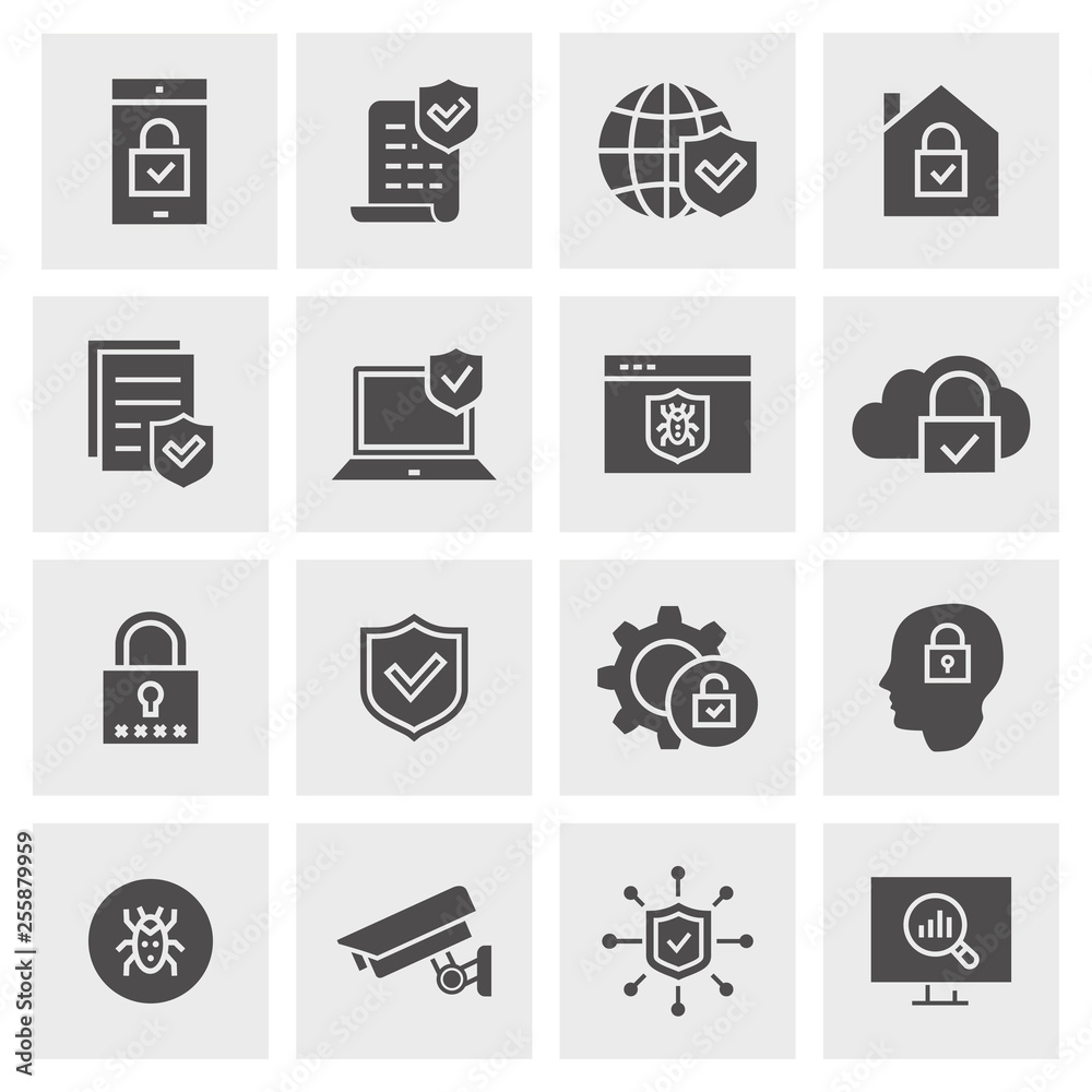 Security icon set. Illustrations isolated for graphic and web design. Security icon set. Illustrations isolated for graphic and web design.