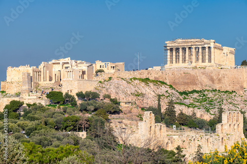The Acropolis of Athens, with the Parthenon Temple, Athens, Greece.