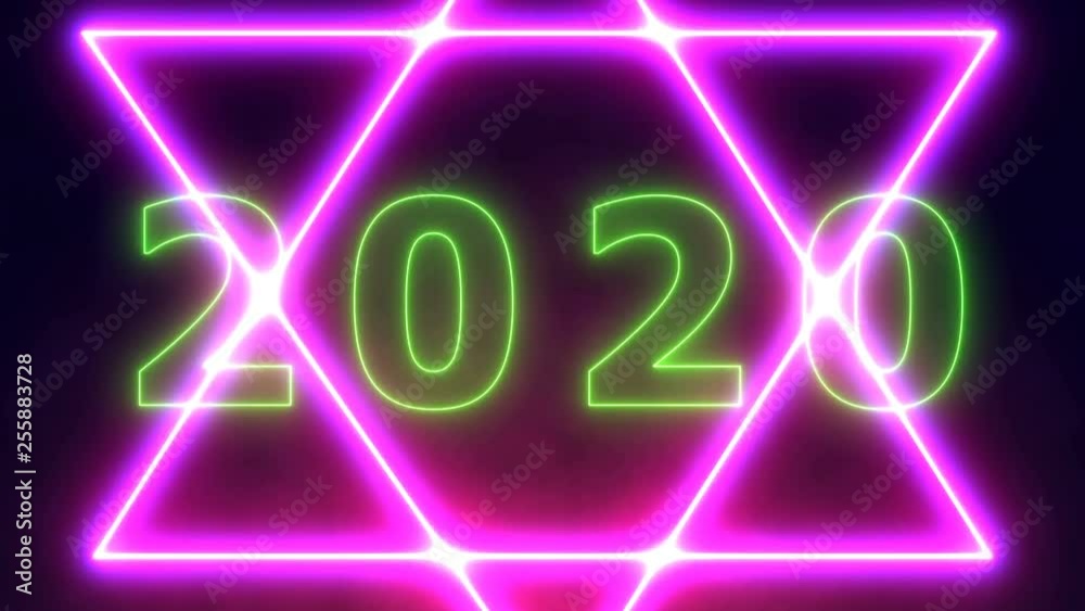 2020, Neon light alphabet. modern design
