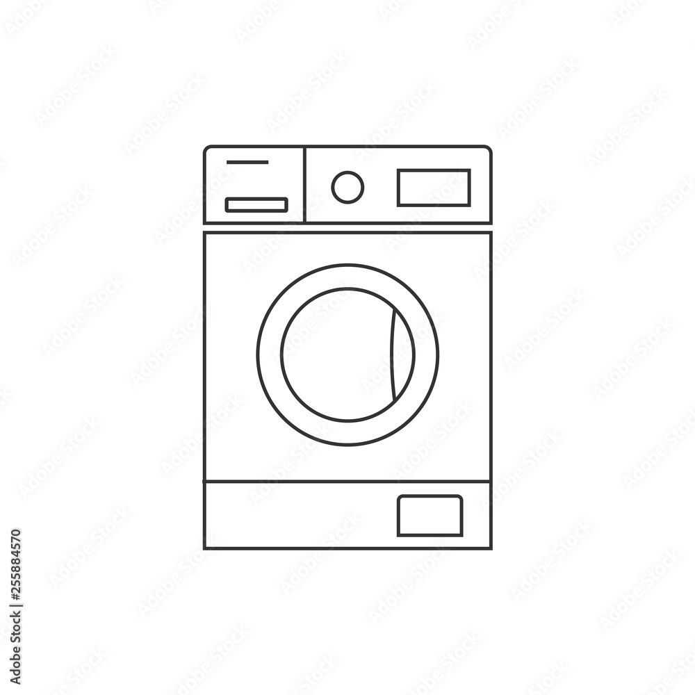 Washing machine icon. Vector illustration, flat design. Washing machine icon. Vector illustration, flat design.