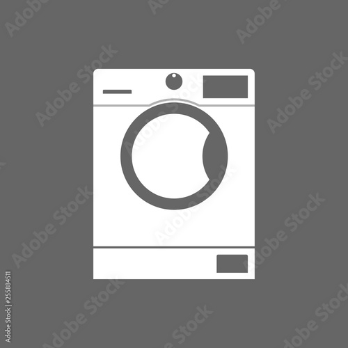 Washing machine icon. Vector illustration, flat design.