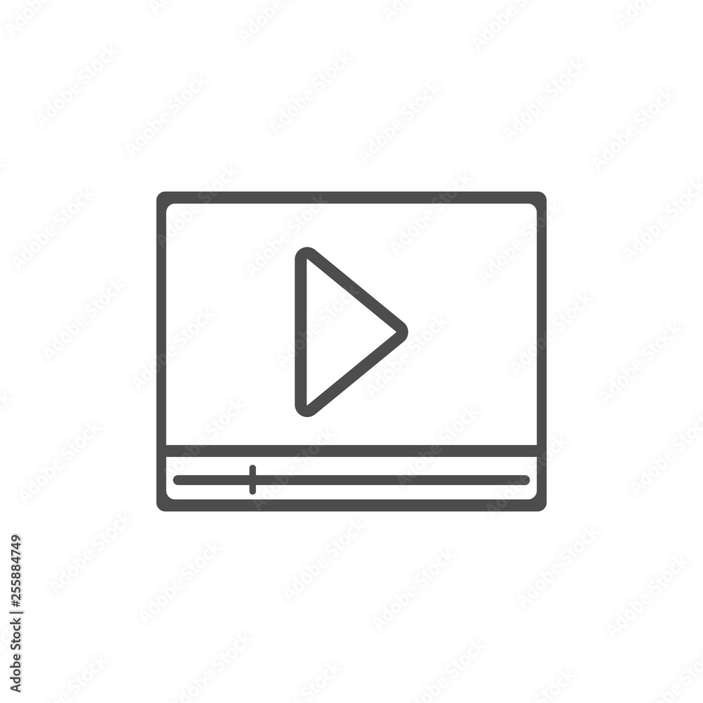 Video player icon. Vector illustration, flat design. Video player icon. Vector illustration, flat design.