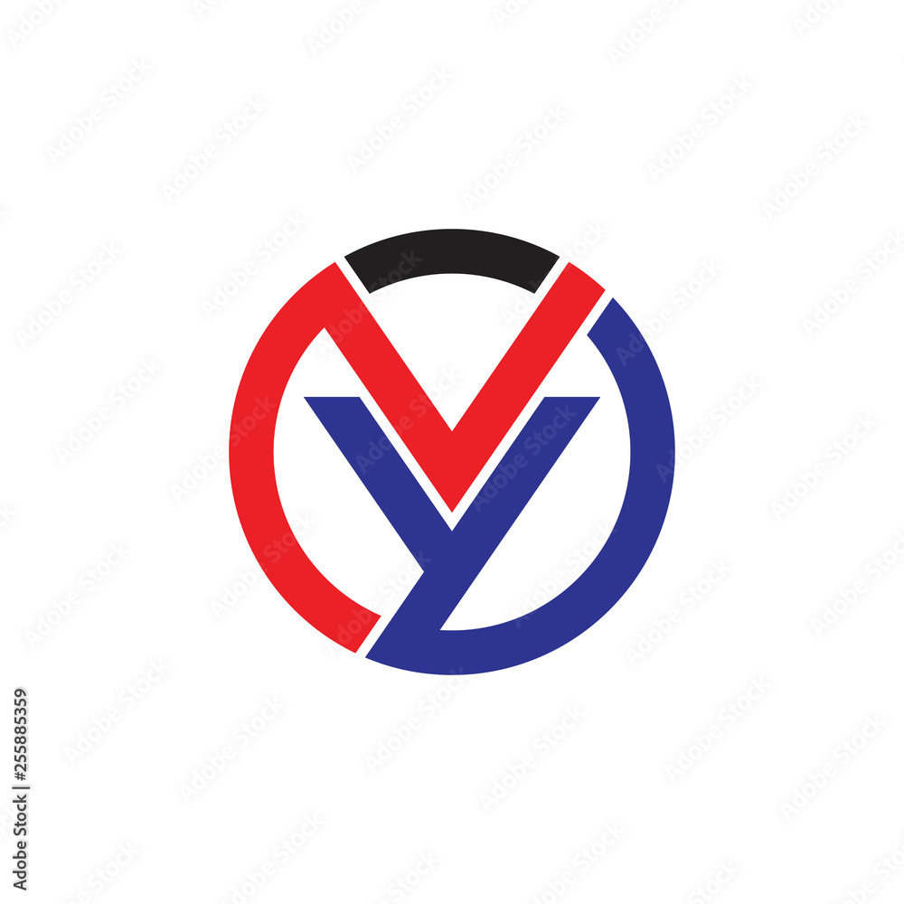 letters vy circle geometric logo vector letters vy circle geometric logo vector