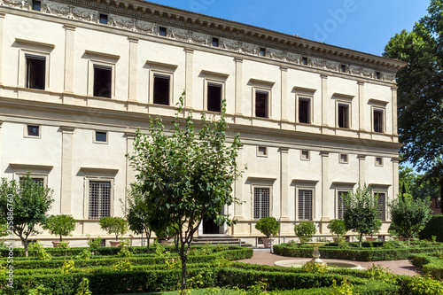 Building of Villa Farnesina in Trastavete district in city of Rome, Italy