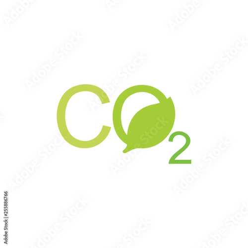 letters co2 leaf shape symbol logo vector