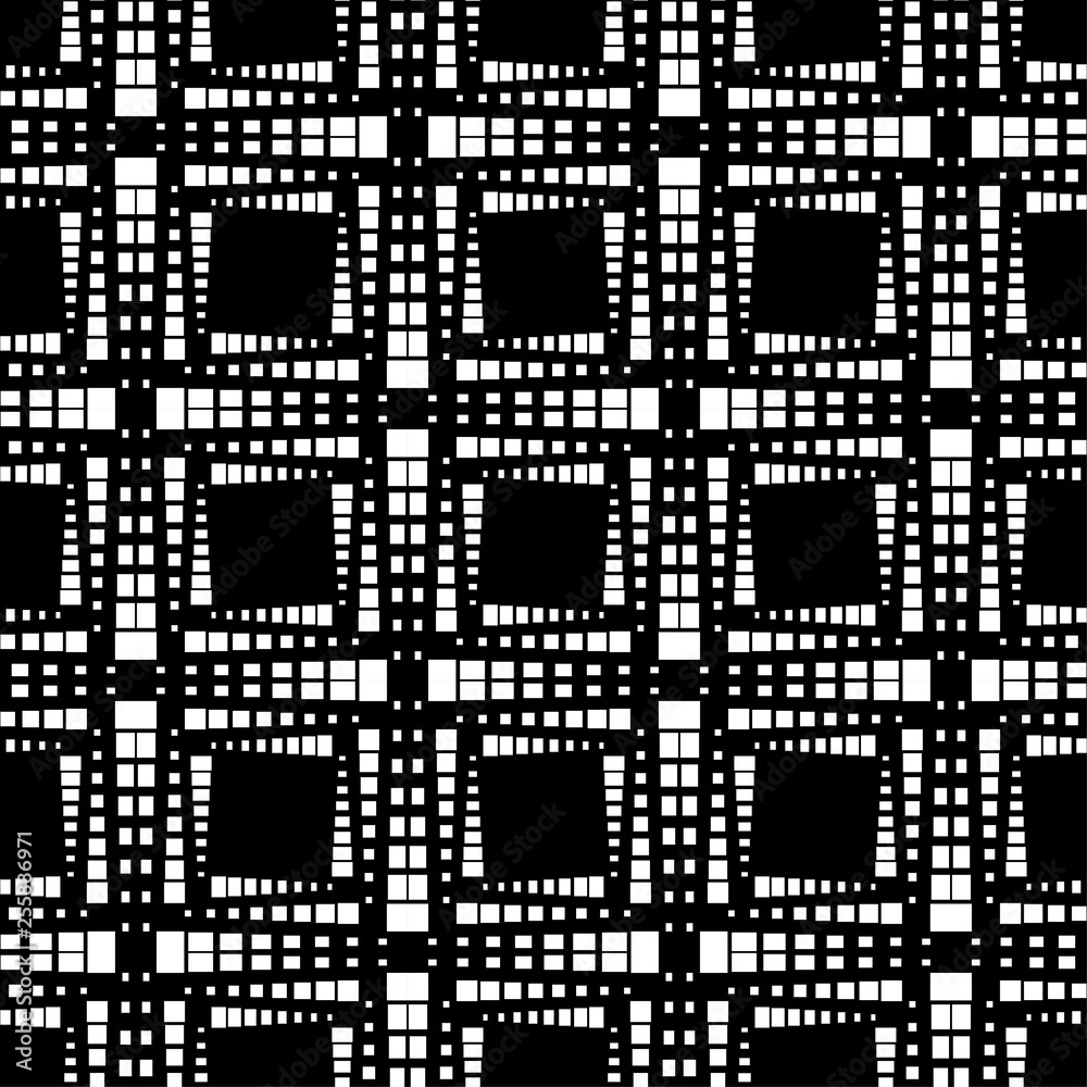 Fototapeta premium Trendy seamless pattern designs. The shapes of the squares. Halftone. Vector geometric background. Can be used for wallpaper, textile, invitation card, wrapping, web page background.
