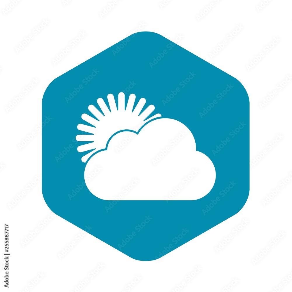 Sun and cloud icon in simple style isolated vector illustration Sun and cloud icon in simple style isolated vector illustration