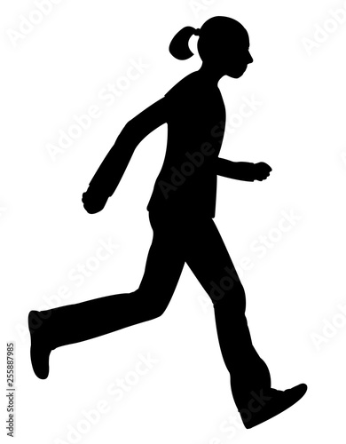 girl running body silhouette vector © turkishblue