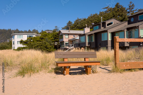 Beach houses in Canon beach Oregon.
