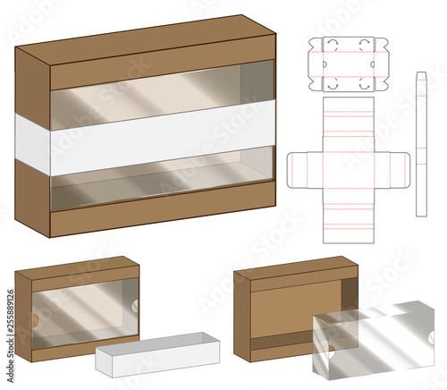 Box packaging die cut template design. 3d mock-up