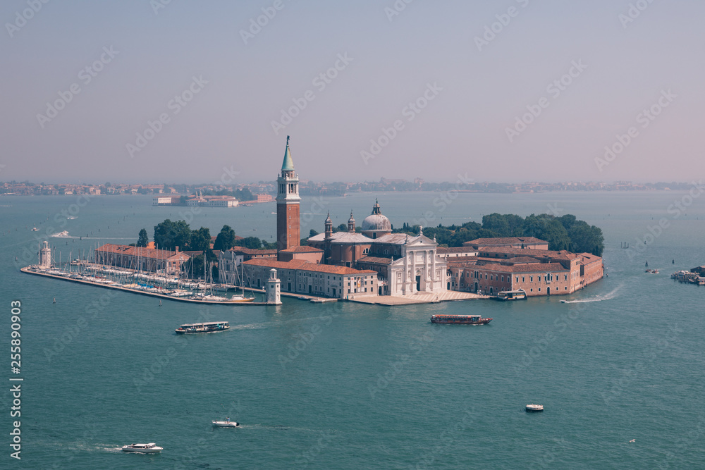 Panoramic view of San Giorgio Maggiore Island from St. Mark's Campanile
