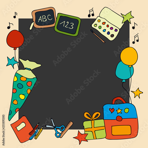 Vektor Hintergrund für Einschulung Schulanfang Erstklässler