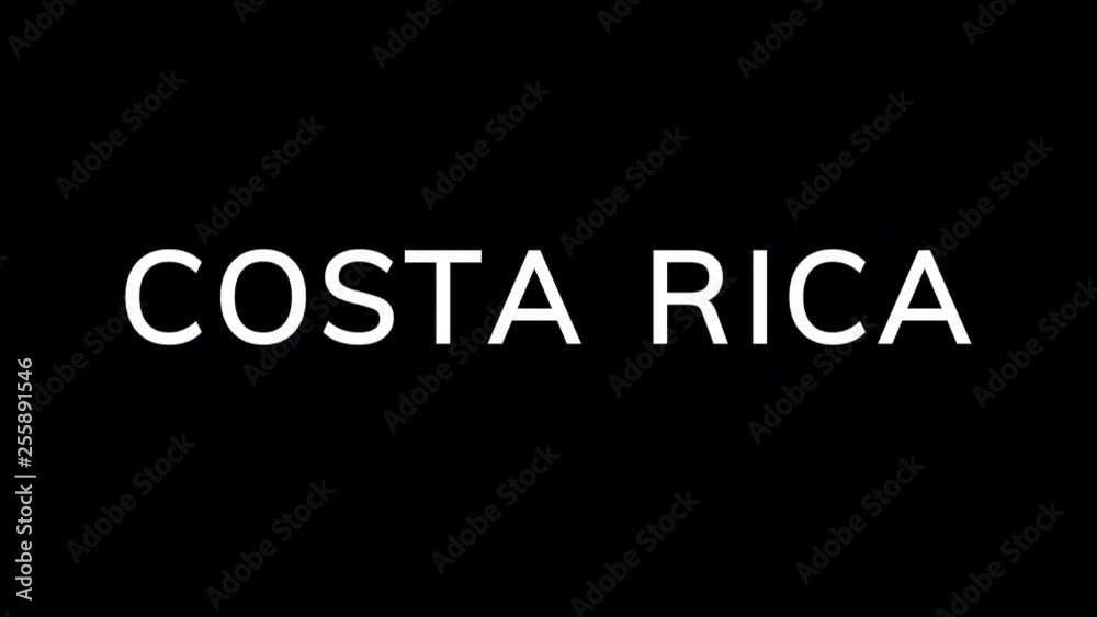 From the Glitch effect arises country name COSTA RICA. Then the TV turns off. Alpha channel Premultiplied - Matted with color black From the Glitch effect arises country name COSTA RICA. Then the TV turns off. Alpha channel Premultiplied - Matted with color black