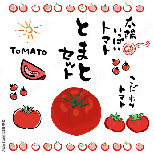 トマト　イラスト　セット　デザイン