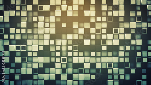 Tile of boxes abstract background 3D illustration