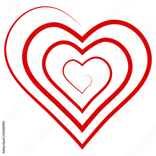 Logo outline shape spiral heart vector symbol of infinite love heart shaped spiral