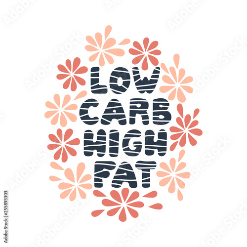 Low carb high fat lettering.