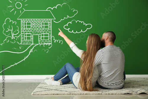 Young couple thinking about...