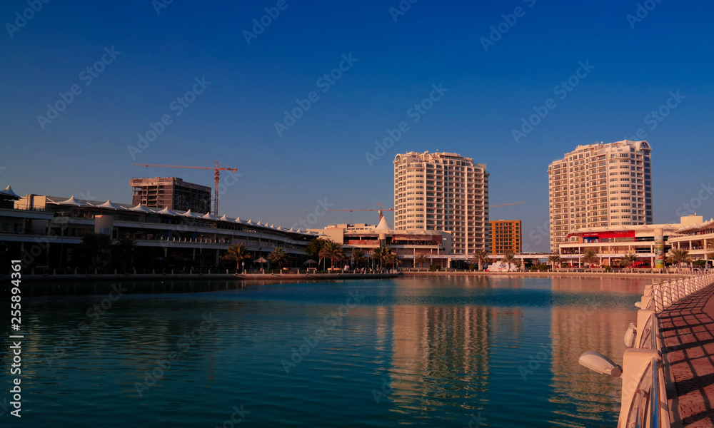 Fototapeta premium Panoramic view to Floating City district of Manama, Bahrain