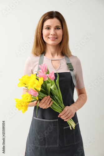 Beautiful female florist on...