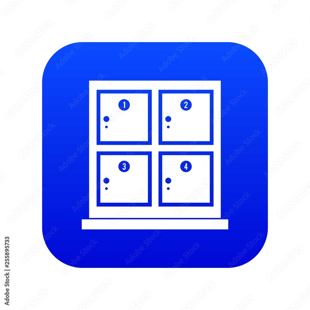 Cells for storage in the supermarket icon digital blue for any design isolated on white vector illustration Cells for storage in the supermarket icon digital blue for any design isolated on white vector illustration