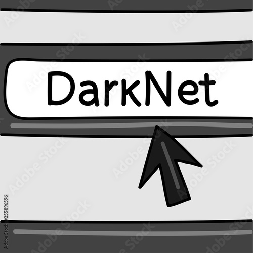 darknet - internet concept. Browser with an arrow. Vector graphics.