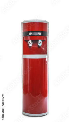 Modern water cooler on whit...