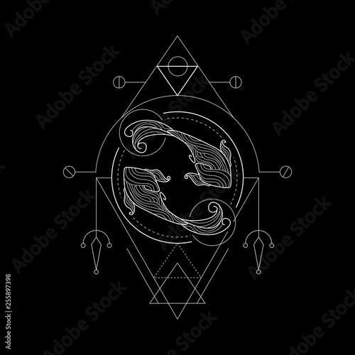 Zodiac Pisces Geometri Style