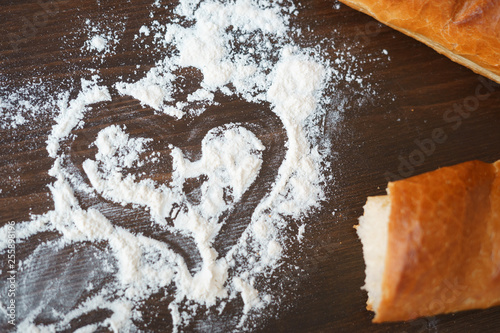 heart is on the flour