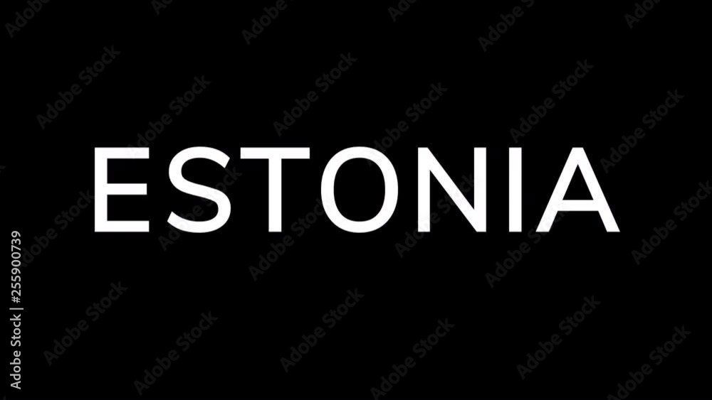 From the Glitch effect arises country name ESTONIA. Then the TV turns off. Alpha channel Premultiplied - Matted with color black From the Glitch effect arises country name ESTONIA. Then the TV turns off. Alpha channel Premultiplied - Matted with color black
