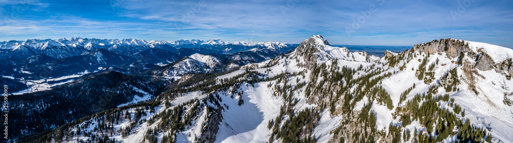 Aerial brauneck ski resort Idealhang Stialm mountain near lenggries - germany alps Aerial brauneck ski resort Idealhang Stialm mountain near lenggries - germany alps