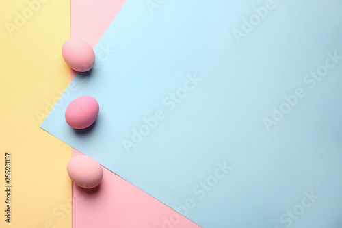 Pastel pink easter eggs on ...