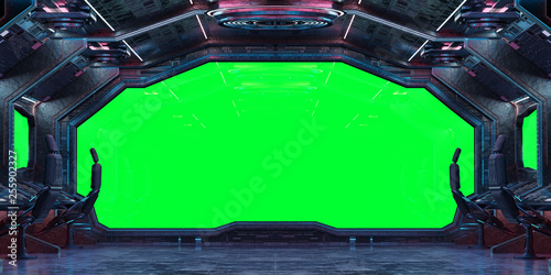 Fototapeta Naklejka Na Ścianę i Meble -  Grunge Spaceship interior background 3D rendering