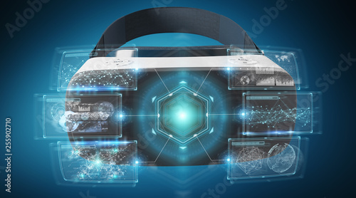 Virtual reality glasses technology illustration 3D rendering