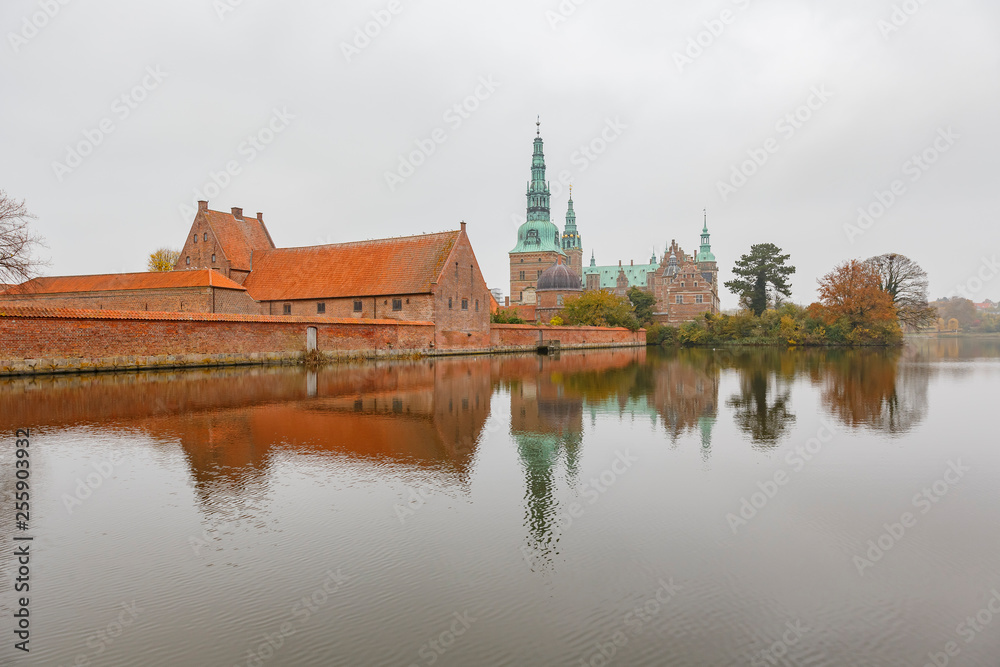 Afternoon exterior view of the famous Frederiksborg Castle