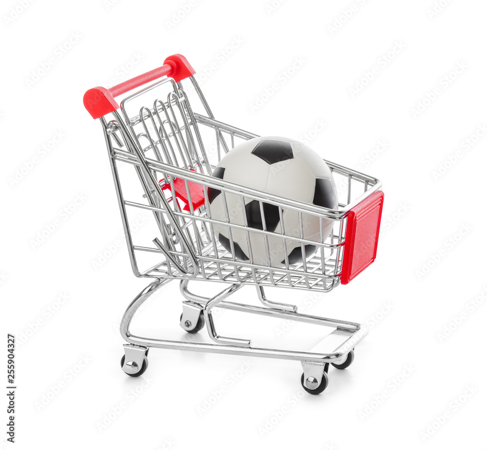 Soccer ball in shopping cart
