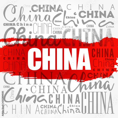China wallpaper word cloud  travel concept background