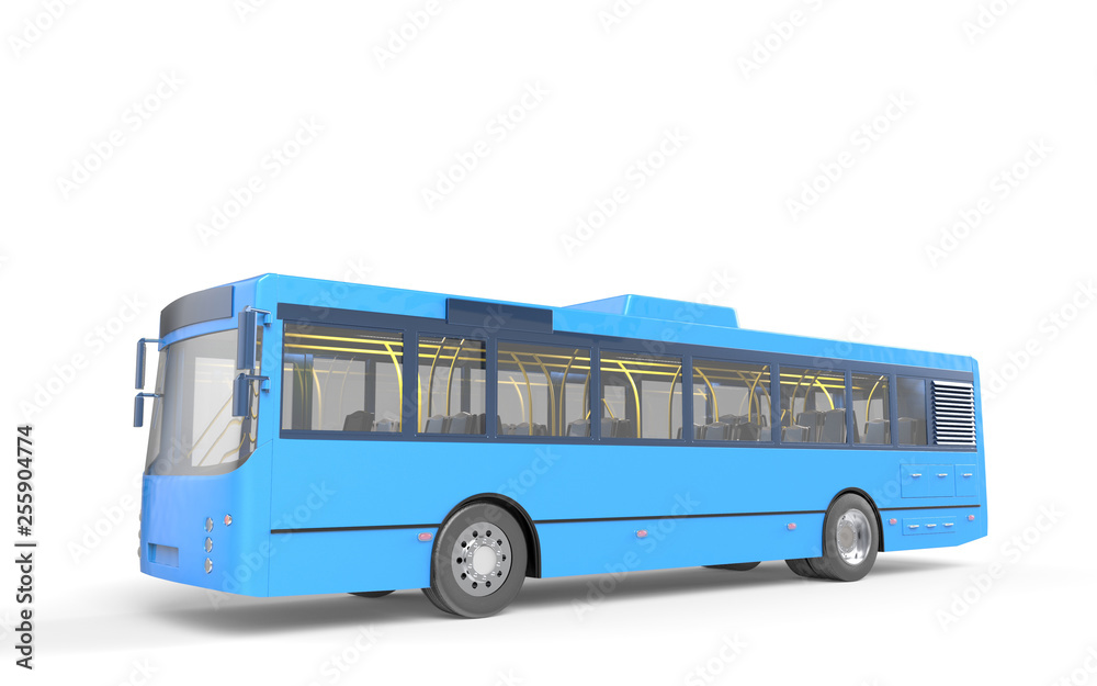Bus on background. 3D rendering.