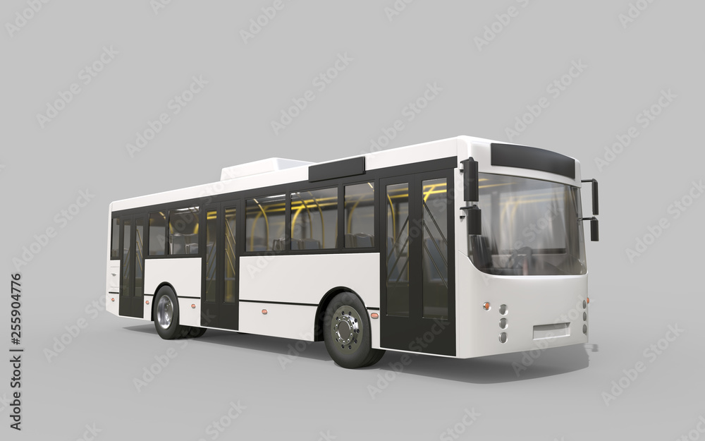 Bus on background. 3D rendering.