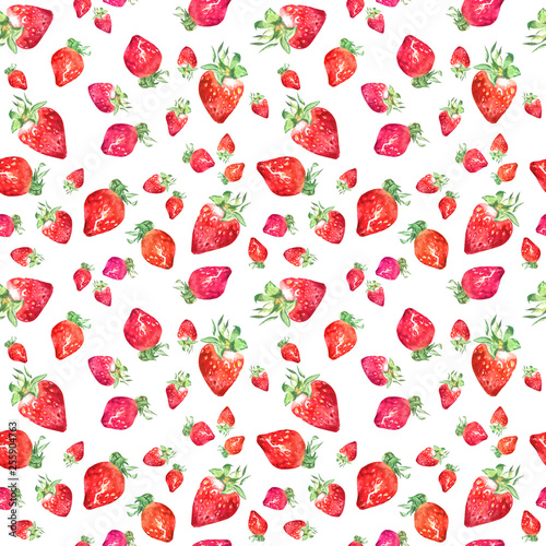 Watercolor seamless pattern with hand drawn fresh juicy fruits