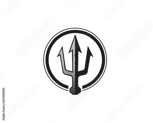 circle Trident weapon logo design inspiration