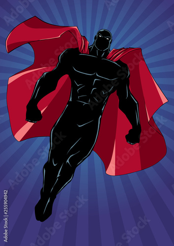 Superhero Flying Ray Light Background Silhouette
