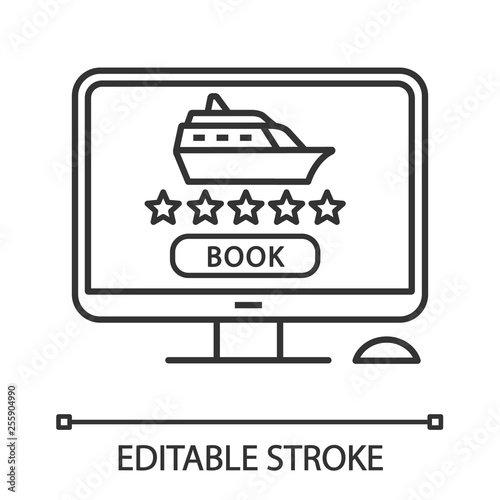 Online cruise booking linear icon
