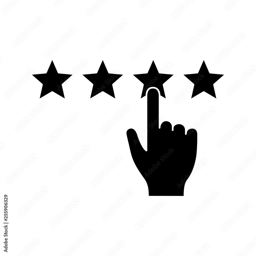 Customer feedback and rating glyph icon Customer feedback and rating glyph icon