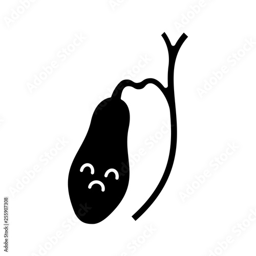 Sad gallbladder glyph icon