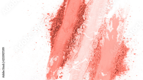 Smears of crushed pink powder