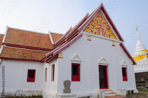 white church in temple at Nan,Thailand