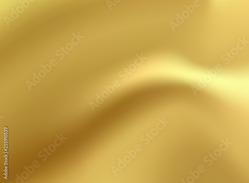 Gold satin and silk cloth fabric crease background and texture.